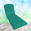 Sunbrella Canvas Teal Chaise Lounge Replacement Cushion Rounded Back 