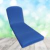 Sunbrella Canvas True Blue Chaise Lounge Replacement Cushion Rounded Back 