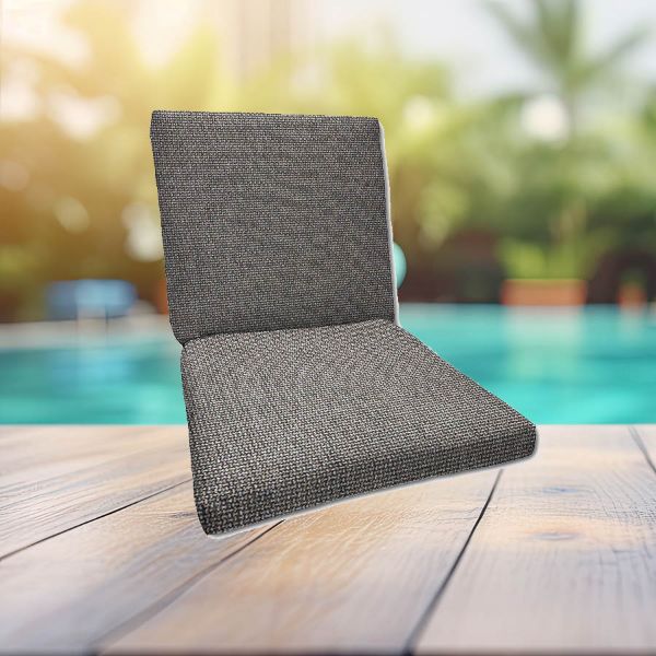 Sunbrella Bliss Smoke Universal Patio Chair Cushion With Ties