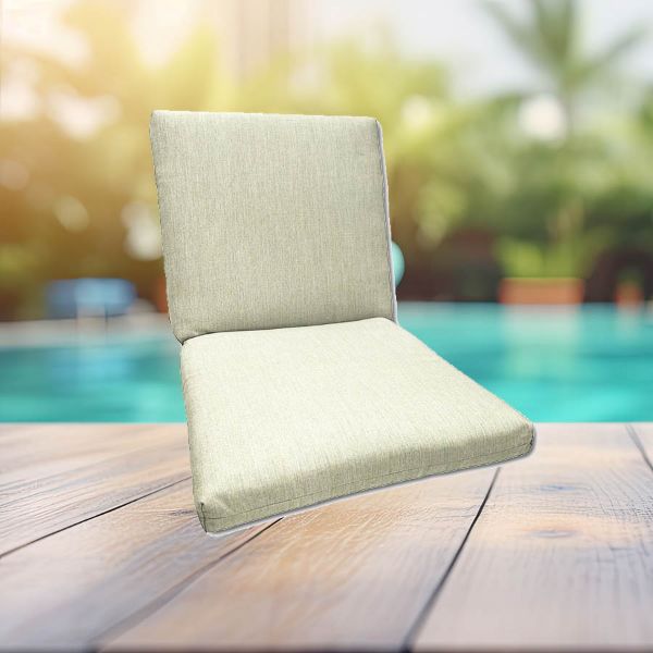 Sunbrella Canvas Melon Universal Patio Chair Cushion With Ties