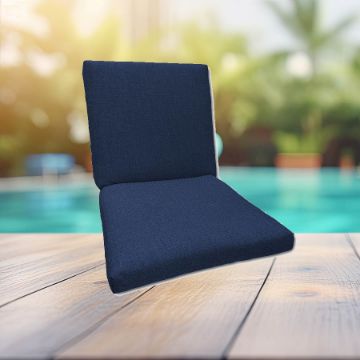 Sunbrella Canvas Navy Universal Patio Chair Cushion With Ties