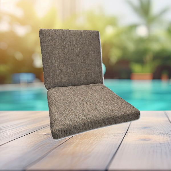 Sunbrella Cast Shale Universal Patio Chair Cushion With Ties