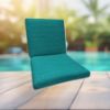 Sunbrella Dupione Deep Sea Universal Patio Chair Cushion With Ties