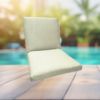Sunbrella Linen Natural Universal Patio Chair Cushion With Ties
