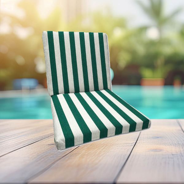 Sunbrella Mason Forrest Green Universal Patio Chair Cushion With Ties