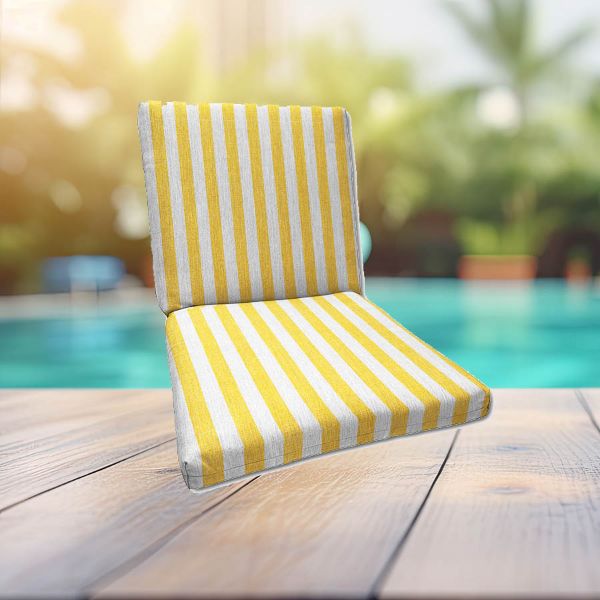 Sunbrella Sail Away Sunflower Universal Patio Chair Cushion With Ties