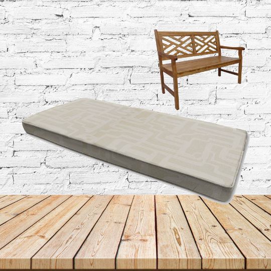 Escher Alabaster Sunbrella Fabric Patio Bench Cushion