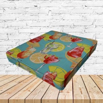 Richloom Solarium Partytime Aqua Boxed Patio Dining Chair Seat Cushions – Custom Outdoor Comfort