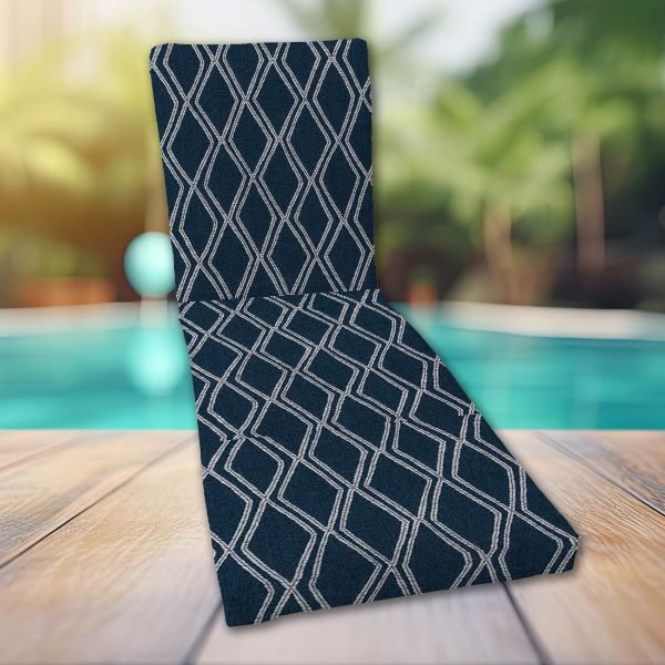 Classic Universal Chaise Lounge Cushions | Sunbrella Voyage Indigo Fabric | 3 Sizes
