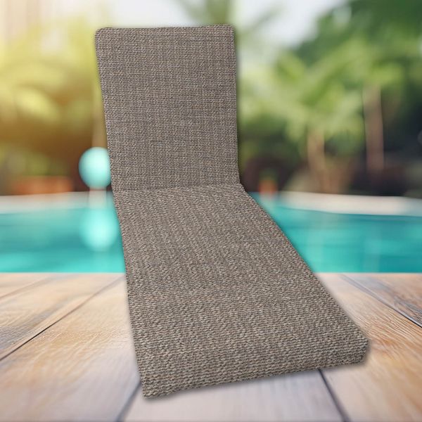 Classic Universal Chaise Lounge Cushions | Sunbrella Momento Dove Fabric | 3 Sizes