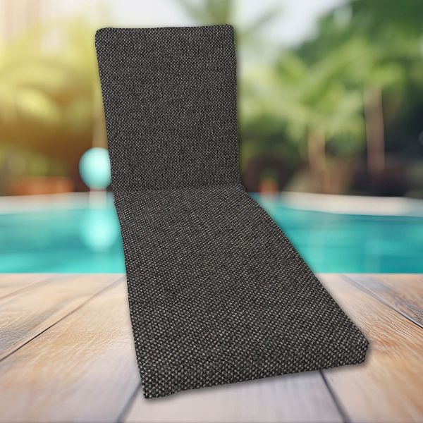 Classic Universal Chaise Lounge Cushions | Sunbrella Nurture Charcoal Fabric | 3 Sizes
