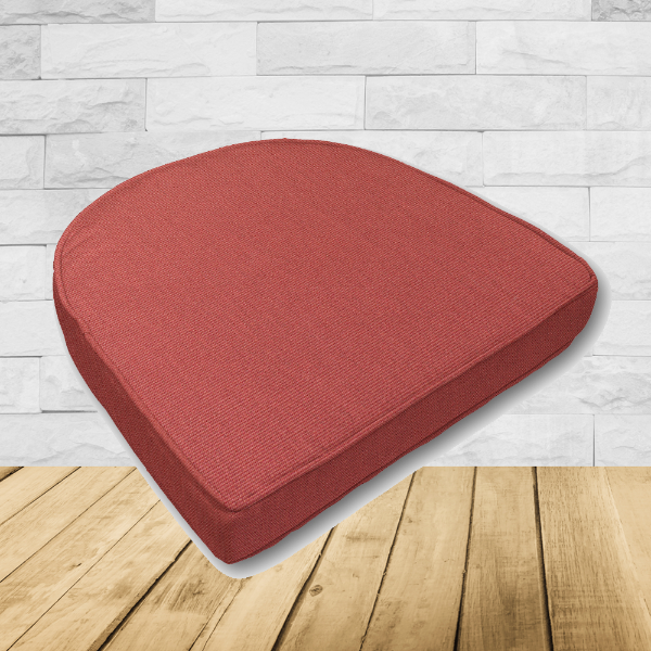 Cushion for wicker patio chairs, contoured or rounded at the back, Designed specifically for outdoor wicker patio chairs.