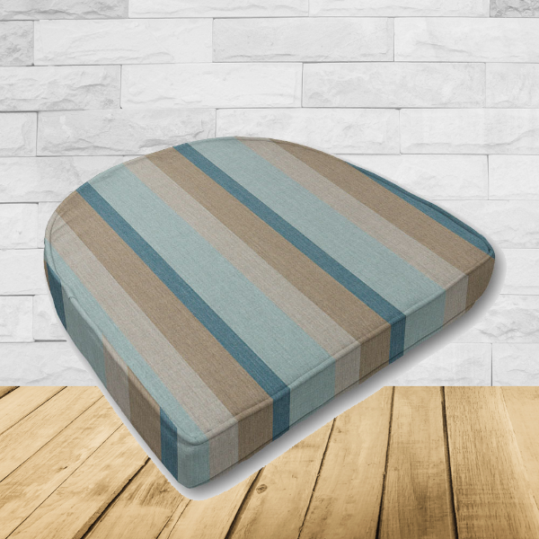 Cushion for wicker patio chairs, contoured or rounded at the back, Designed specifically for outdoor wicker patio chairs.