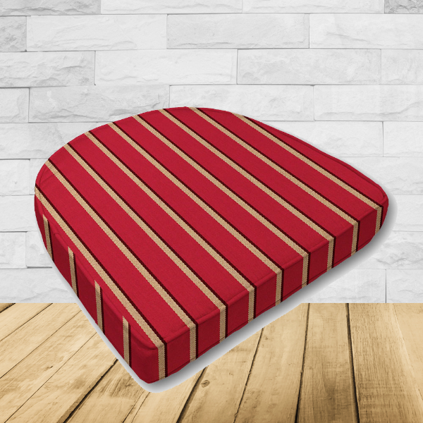 Cushion for wicker patio chairs, contoured or rounded at the back, Designed specifically for outdoor wicker patio chairs.