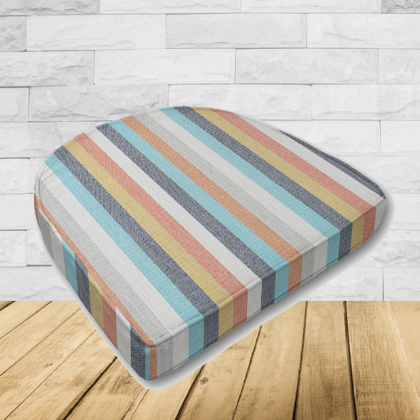 Cushion for wicker patio chairs, contoured or rounded at the back, Designed specifically for outdoor wicker patio chairs.