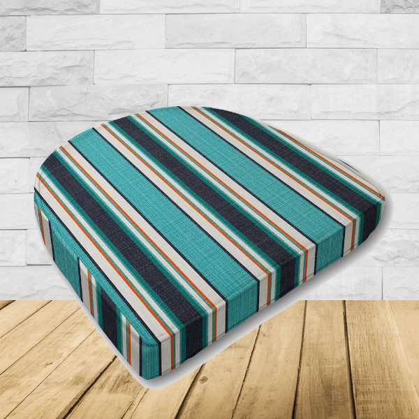 Wicker Patio Chair Cushions with a rounded back Boxed Double Piped Patio Dining Chair Seat Pad or Seat Cushion from Cascadia Outdoor Cushions