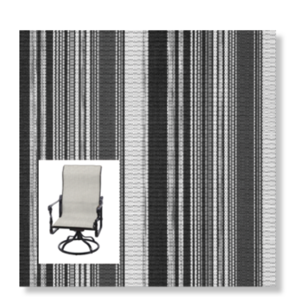 Twitchell Textilene Sunsure Brazen Onyx Patio Chair Replacement Sling Fabric