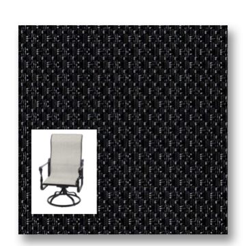 Twitchell Textilene Sunsure Patio Black Patio Chair Replacement Sling Fabric