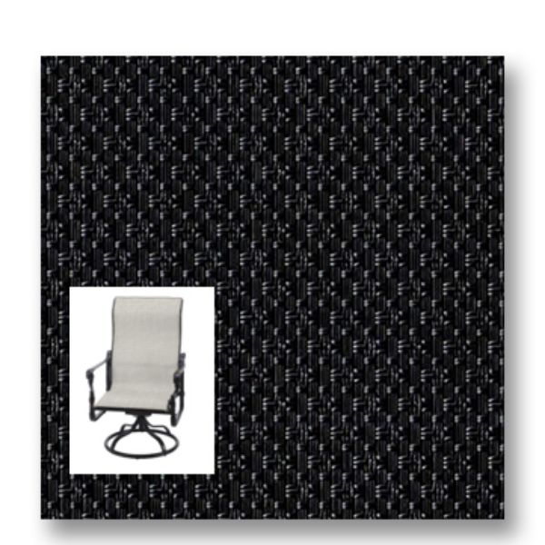 Twitchell Textilene Sunsure Patio Black Patio Chair Replacement Sling Fabric
