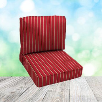 Deep Seating Patio Chair Cushions | Center Seam Style | Sunbrella