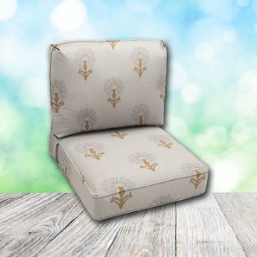 Deep Seating Patio Chair Cushions | Center Seam Style | Sunbrella