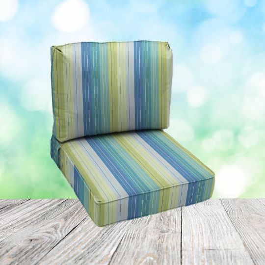Deep Seating Patio Chair Cushions | Center Seam Style | Sunbrella