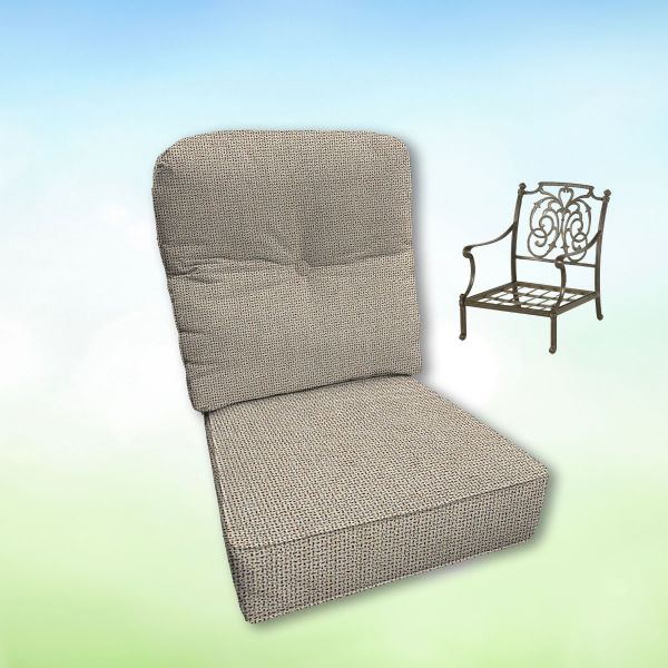 Sunbrella Bliss Sand Hanamint Replacement Cushions Club Chair | Estate Back