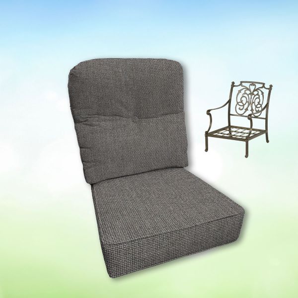 Sunbrella Bliss Smoke Hanamint Replacement Cushions Club Chair | Estate Back
