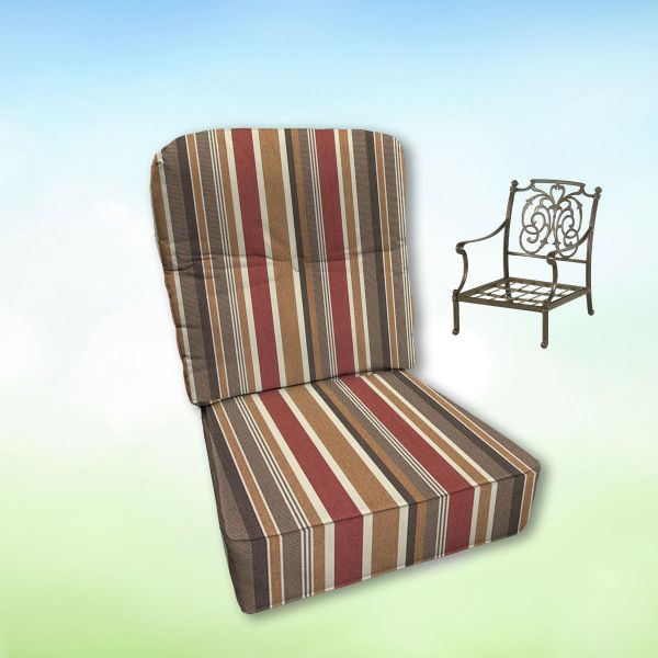 Sunbrella Brannon Redwood Hanamint Replacement Cushions Club Chair | Estate Back