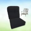 Sunbrella Canvas Raven Black Hanamint Replacement Cushions Club Chair | Estate Back