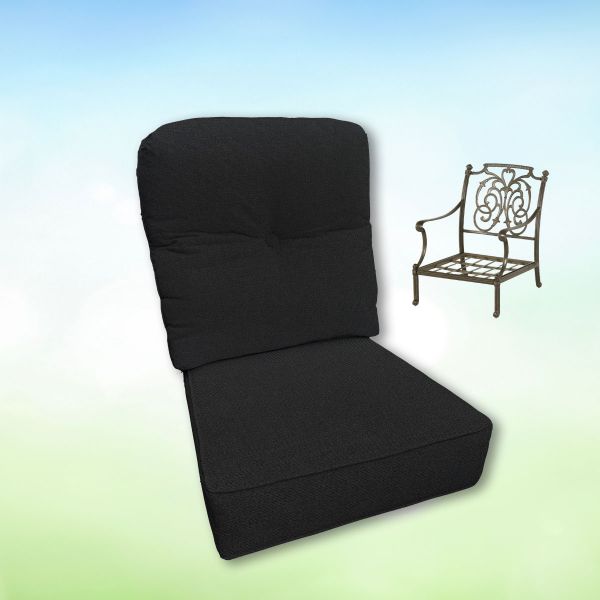Sunbrella Canvas Black  Hanamint Replacement Cushions Club Chair | Estate Back