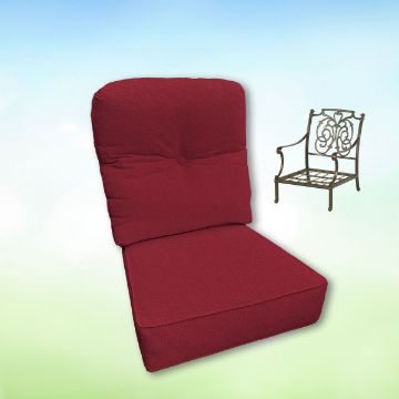 Sunbrella Canvas Burgundy Hanamint Replacement Cushions Club Chair | Estate Back