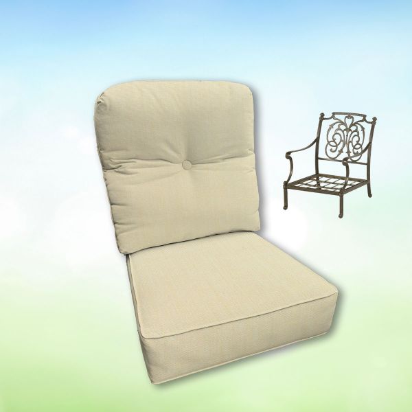 Sunbrella Canvas Vellum Hanamint Replacement Cushions Club Chair | Estate Back