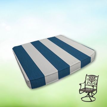 Sunbrella Cabana Regatta Hanamint Dining Chair Seat | Curved Front in 3 sizes