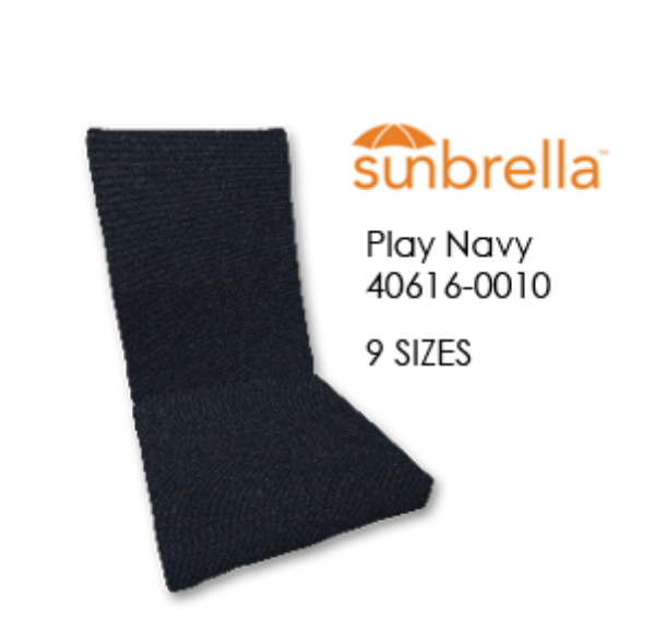 Sunbrella Play Navy Universal Patio Chair Cushion With Ties