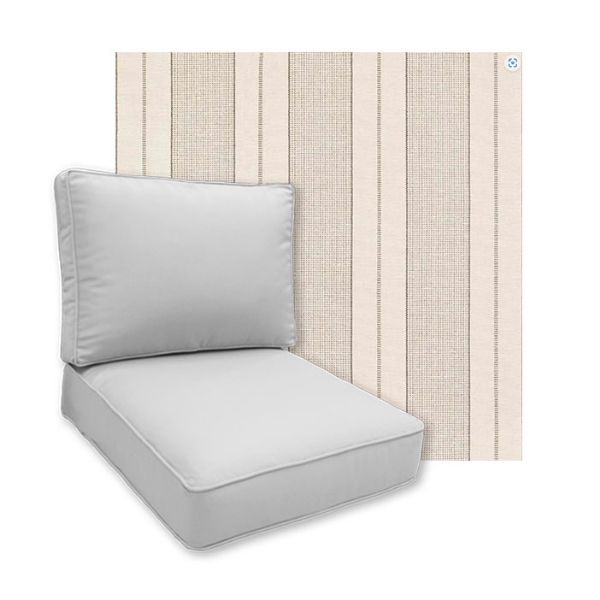 Sunbrella Carlo Graphite Patio Chair Replacement Cushions