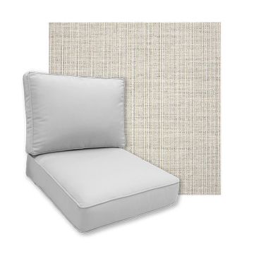 Sunbrella Proven Dove Patio Chair Replacement Cushions