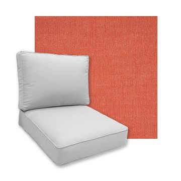 Sunbrella Canvas Persimmon Patio Chair Replacement Cushions