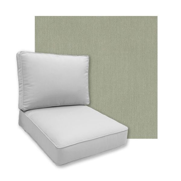 Sunbrella Canvas Sea Salt Patio Chair Replacement Cushions