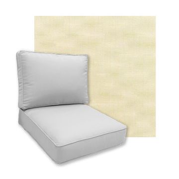 Sunbrella Canvas Vellum Patio Chair Replacement Cushions