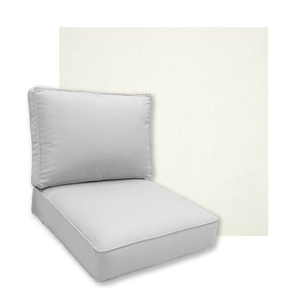 Sunbrella Canvas White Outdoor Patio Furniture Replacement Cushions Made By Cascadia Outdoor Cushions