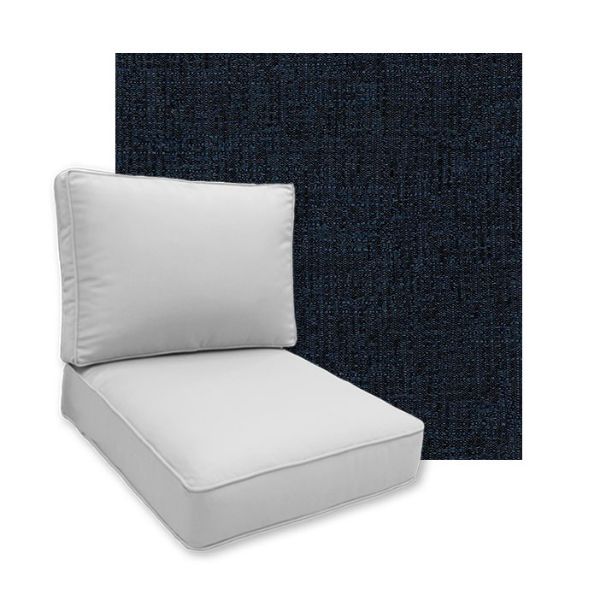 Sunbrella Cassava Indigo Patio Chair Replacement Cushions