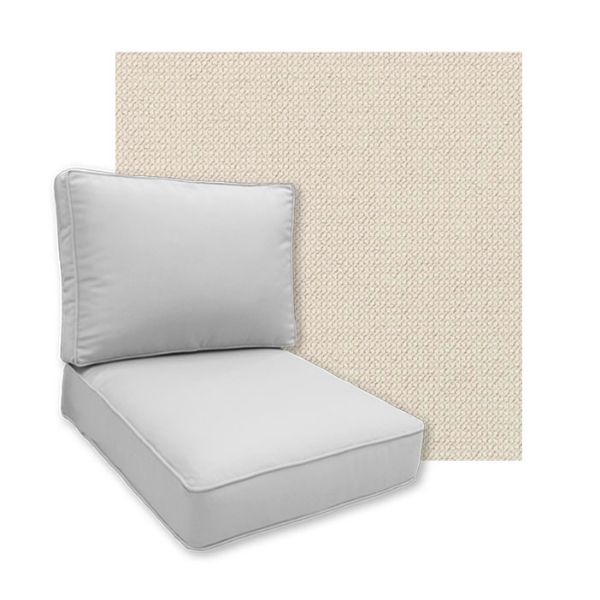Sunbrella Charmer Limestone Patio Chair Replacement Cushions