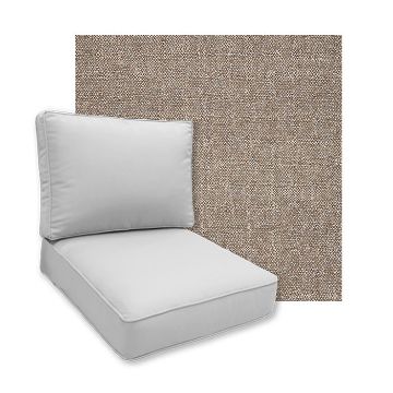Sunbrella Chartres Truffle Patio Chair Replacement Cushions
