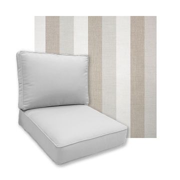 Sunbrella Direction Linen Patio Chair Replacement Cushions