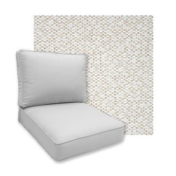 Sunbrella Dumont Stucco Patio Chair Replacement Cushions