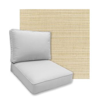 Sunbrella Dupione Sand Patio Chair Replacement Cushions