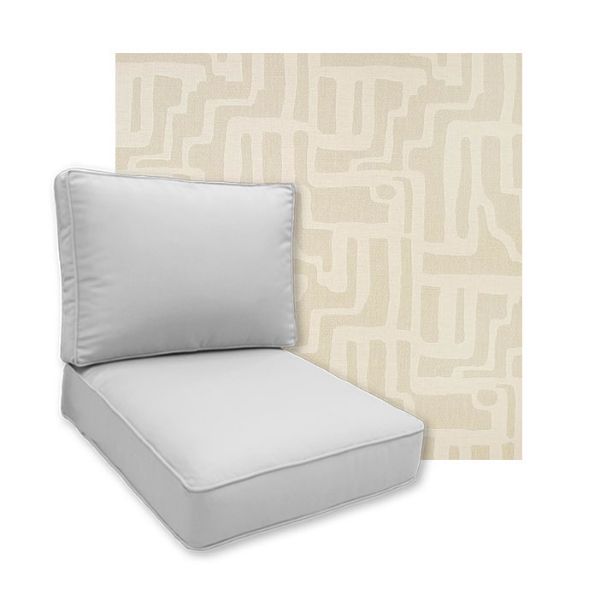 Sunbrella Escher Alabaster Patio Chair Replacement Cushions