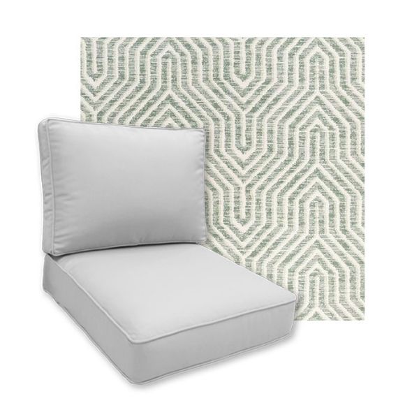 Sunbrella Etna Juniper Patio Chair Replacement Cushions