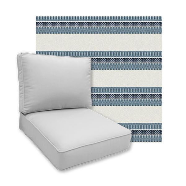 Sunbrella Excel denim Patio Chair Replacement Cushions